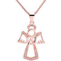 schmuck23 Kettenanhänger Anhänger mit Kette Engel Schutzengel Herz 925 Silber (Anhänger mit Kette), Zirkonia Silberanhänger Symbol Schutz Liebe Damen Mädchen Halskette Kinder von schmuck23