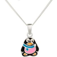 schmuck23 Kettenanhänger Anhänger mit Kette Pinguin 925 Silber Kinder Mädchen (Halskette mit Anhänger), Silberanhänger Kettenanhänger Kinderschmuck Halskette von schmuck23