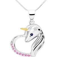 schmuck23 Kettenanhänger Kinder Anhänger Kette Einhorn Pferd Zirkonia 925 Silber Mädchen (Halskette mit Anhänger), Silberanhänger Kettenanhänger Kinderschmuck Halskette von schmuck23