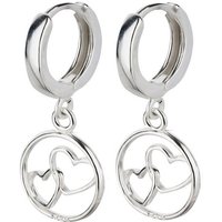 schmuck23 Klappcreolen Ohrringe Creolen Herz 925 Silber, Damen Kinder Mädchen Schmuck von schmuck23