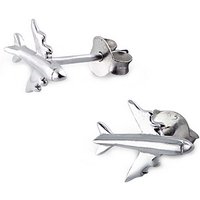 schmuck23 Paar Ohrstecker Ohrringe Flugzeug 925 Silber Damen Kinder Mädchen, Kinderschmuck Mädchen Geschenk echte Silberohrringe von schmuck23