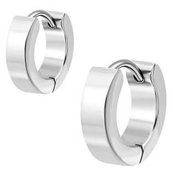 schmuxxi® Creolen Ohrringe Klappcreolen aus Edelstahl silber I hochwertig und modern I Schmuck Set für Damen und Herren von schmuxxi