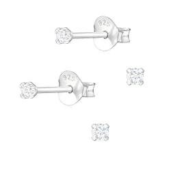 schmuxxi® Ohrstecker 2er Set Damen I schlichte kleine Ohrringe aus 925 Silber I hochwertig und modern I Schmuck Set mit Zirkonia von schmuxxi