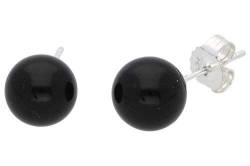 Onyx Schmuck (Ohrringe) Onyx Ohrstecker Onyx Kugeln Größe ca. 8 mm 925er Sterling-Silber Modellnummer 4263 von schoener-mineralienschmuck / Edelsteinschmuck