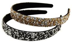 scicent Haarreifen Mädchen 2 Stück Pailletten Beschichtet Stirnbänder Mode Glitter Haarband für Frauen Alice Bands für Mädchen Haarschmuck Damen - 23432 von scicent