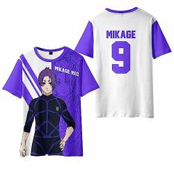 Anime Blue Lock Cosplay Mikage REO Cartoon T-Shirt,Unisex Casual T-Shirts Verwendet Für Manga Fans Geschenke von sdfsdfsd