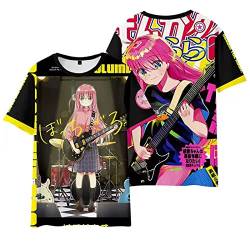 Anime Bocchi The Rock! Cosplay Gotoh Hitori T-Shirt, 3D-Druck, lässige T-Shirts für Manga-Fans, Geschenke, Schwarz 1, L von sdfsdfsd