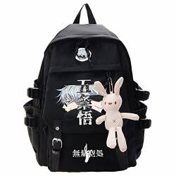 Anime Jujutsu Kaisen Gojo Satoru Nylon Schwarz Rucksack, Street Style Große Kapazität Schultasche College Tasche, Schwarz-4, One size von sdfsdfsd