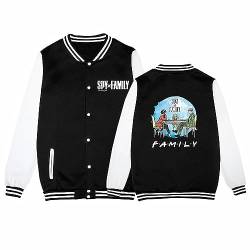 Anime SPY×Family Cartoon Baseball Jacke,Unisex Schwarz Sweatshirt Verwendet Für Manga Fans Geschenke Cosplay von sdfsdfsd