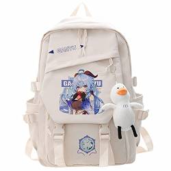 Game Genshin Impact Ganyu Nylon-Rucksack, Modetrends, große Kapazität, Schultasche, Weiß-2, One size von sdfsdfsd