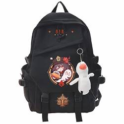 Game Genshin Impact HuTao Nylon-Rucksack, Modetrends, große Kapazität, Schultasche, Schwarz 3, One size von sdfsdfsd