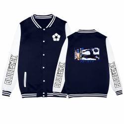 sdfsdfsd Anime Blue Lock Cartoon-Baseballjacke, Unisex, blaues Sweatshirt für Blue Lock-Fans, Geschenke, Blau 5, XS von sdfsdfsd