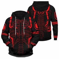 sdfsdfsd Anime Jujutsu Kaisen Cosplay Ryomen Sukuna Hoodie, 2023 Unisex Digitaldruck Pullover für Manga-Fans, schwarz 2, XL von sdfsdfsd