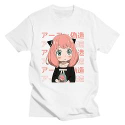 sdfsdfsd Anime SPY×Family Anya Forger Cartoon-T-Shirt, Unisex, lässig, für Manga-Anya-Fans, Cosplay-Geschenke, weiß, M von sdfsdfsd