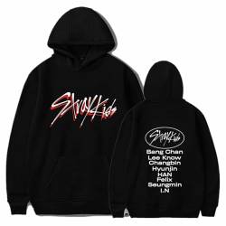 sdfsdfsd Kpop-Stray Kids Album GO Life Idol Hoodie,Unisex Schwarz Casual Sweatshirt Für StrayKids Fans Stay Geschenk von sdfsdfsd