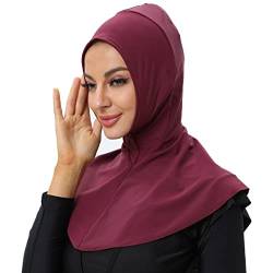 seafanny Damen Swim Hijabs Volldeckender Schwimmschal Sonnenschutz Rotwein von seafanny