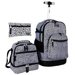 seastig Rollrucksack 45,7 cm (18 Zoll) Rollrucksack mit Lunchtasche und Federmäppchen Set Roller Rucksack Laptop Rucksack Erwachsene Kinder von seastig