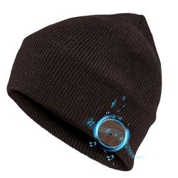 seenlast Bluetooth Mütze, Originelle Geschenke für Männer Frauen Bluetooth 5.0 Beanie Hut Kopfhörer Musik Mütze mit Lautsprecher, Waschbar Strickmütze Weihnachten Geschenke für Outdoor Sport von seenlast