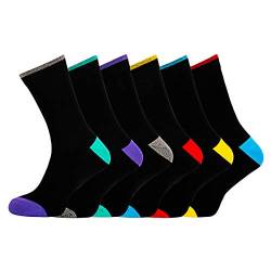 segnalibro Herren Socken 6 Paar Baumwoll Business Socken Größe 39-46 (Schwarz) von segnalibro