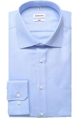 Seidensticker Slim Fit Hemd blau/weiss, Gestreift von seidensticker