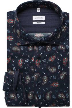 Seidensticker Smart Casual Regular Fit Hemd navy, Gemustert von seidensticker