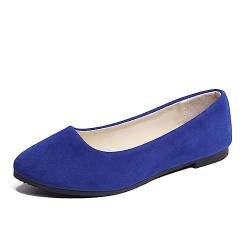 seiveini Ballerinas Damen Ballet Flat Elegant Flache Schuhe Weiches Bequeme Frauen Flats Damen Klassische Einfarbig Ballerinas Geschlossene Ballerinas mit Komfort Innensohle A Dunkelblau 39 EU von seiveini