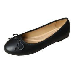 seiveini Ballerinas Damen Ballet Flat Elegant Glänzende Flache Schuhe Weiches Bequeme Flats Damen Klassische Einfarbig Paillette Ballerinas Ballerinas mit Komfort Innensohle A Schwarz 2 41 EU von seiveini