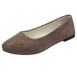 seiveini Damen Ballerina Bequeme Slip On Flach Damen Geschlossene Ballerinas Flach Freizeit Tanzschuhe Frauen Flats Halbschuhe Damen Ballerinas Elegant Flache Schuhe A Khaki 39 EU von seiveini