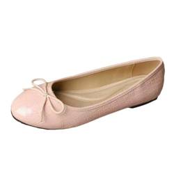 seiveini Damen Ballerina Bequeme Slip On Flach Damen Pailletten Ballerinas Profilsohle Flach Tanzschuhe Damen Glänzend Ballerinas Elegant Flache Schuhe Flats Halbschuhe A Rosa 39 EU von seiveini