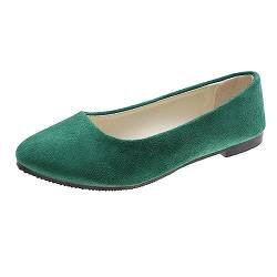 seiveini Damen Ballerinas Elegant Flache Schuhe mit Spitzer Zehenpartie Klassische Ballerinas Slip On Freizeitschuhe Damenschuhe Bequeme Weich Leger Flache Schuhe Ballerinas für Damen A Grün 37 EU von seiveini