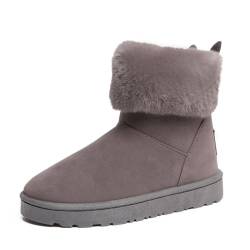 seiveini Damen Winterstiefel Warm Gefütterte Winterschuhe Wanderschuhe Fleece Schneestiefel Winter Schlupfstiefel Kurzschaft Stiefel Boots Schuhe Trekking Winterboots für Damen A Grau 39 von seiveini