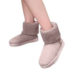 seiveini Damen Winterstiefel Warm Gefütterte Winterschuhe Wanderschuhe Fleece Schneestiefel Winter Schlupfstiefel Kurzschaft Stiefel Boots Schuhe Trekking Winterboots für Damen A Rosa 39 EU von seiveini