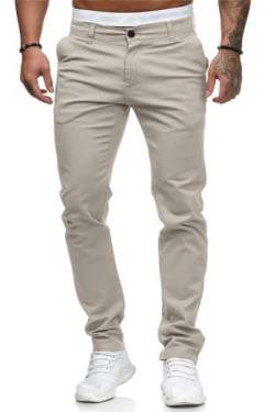 seiveini Herren Chino Hose Slim Fit Stretch Cargohose Herren Freizeithose Skinny Hosen Slim Fit Männer Vintage Arbeitshose Anzughose mit Taschen Business Hose Streetwear A Khaki L von seiveini