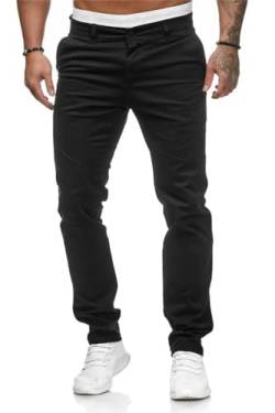 seiveini Herren Chino Hose Stretch Herren Cargohose Casual Freizeithose Skinny Slim Fit Arbeitshose Lange Anzughose mit Taschen Business Hose Große Größe Stoffhose A Schwarz XL von seiveini