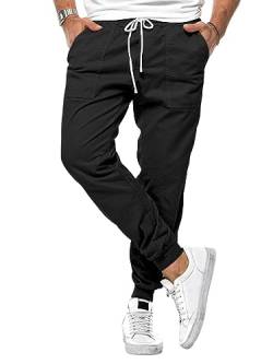 seiveini Herren Chino Hose Stretch Herren Cargohose Casual Freizeithose Skinny Slim Fit Arbeitshose Lange Anzughose mit Taschen Business Hose Große Größe Stoffhose C Schwarz 3XL von seiveini