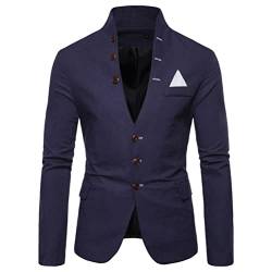 seiveini Sakko Herren Sportlich Slim Fit Jackett für Freizeit Blazer Sportsakko Herren Sakko Sportlich Slim Fit Männer Blazer Modern Freizeit Leichte Jackett mit Knöpfe A Marine L von seiveini