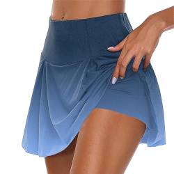 seiveini Tennisrock Rock mit Hose Drunter Damen Sport Skirt Fitness Jogging Faltenrock mit Tasche Kurzer Golf Rock Elastisch Leicht Atmungsaktiver Stretch Tennisröcke B3 S von seiveini