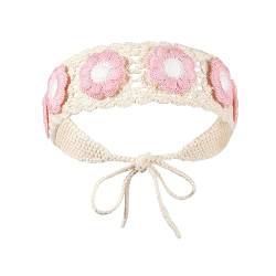 Floral Haar Schal Stirnbänder für Frauen Bunte Häkeln Stirnband Gestrickt Rechteck Elastische Haarbänder Haar Zubehör von seluluory