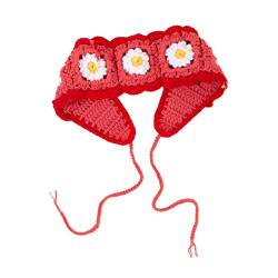 Floral Stirnbänder für Frauen Blume Haarband Häkeln Rechteck Elastische Haarbänder Gestrickte Haarband Haar Zubehör von seluluory