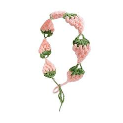 Frauen Häkeln Erdbeere Form Stirnband Tie Back Headwrap Winter Ohr Wärmer Erdbeere Stirnband Haar Zubehör von seluluory