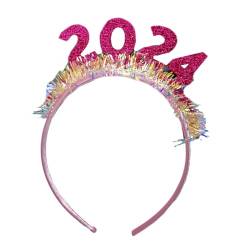 Weihnachten Stirnband Neujahr 2024 Haar Hoop Frauen Make-up Stirnband für Fotografie Weihnachten Party Haar Zubehör von seluluory