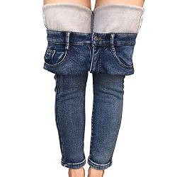 Damen Winter Fleece gefüttert Stretchy Jeggings Hohe Taille Skinny Jeans Yoga Denim Hose, hellblau, 38 von semen