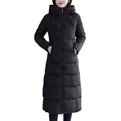semen Damen Daunenmantel Lang Gefüttert Daunen Mantel mit Stehkragen Kapuzen Taschen Winter Outwear von semen