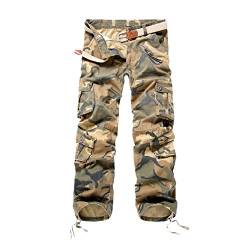 semen Herren Camouflage Hose Military Hose Cargo Hose Herren Armee Camo Vintage Regular Fit Freizeithose Pant (54, Gelb) von semen