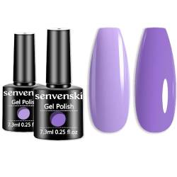 Senvenski Taro Lila Gel Nagellack, Naked Light Lila Lavendel Nagellack Shellac Gift Set UV LED Art Varnish Kit (CS2-021) von senvenski