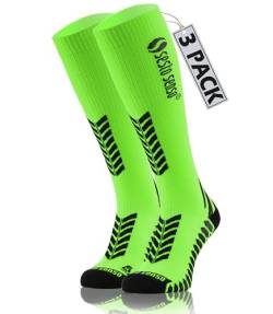 sesto senso 3 Paar Kompressionsstrümpfe Sport Damen Herren Bunt Hohe Sportsocken Laufsocken Grün 35-38 3 pack Green von sesto senso