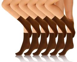 sesto senso 6 Paar Damen Söckchen Mikrofaser Braun Einheitsgröße Seidenfein Socken 40 DEN Schuhsöckchen Caffe 6x1pack von sesto senso