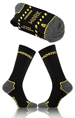 sesto senso Arbeitssocken 6/12 Paar Baumwolle Hohe Robuste Socken Verstärkte Ferse und Spitze 12 Pack 43-46 von sesto senso