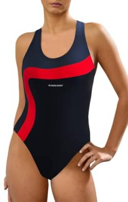 sesto senso Badeanzug Damen Sport Einteiliger Blickdichter Schwimmanzug BW728 M 36 38 Dunkelblau von sesto senso