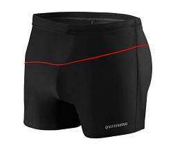 sesto senso Badehose Herren Eng Wettkampf Wasserdicht Schwimmhose M bis 4XL Enganliegende Bademode BD 314 XL Schwarz von sesto senso